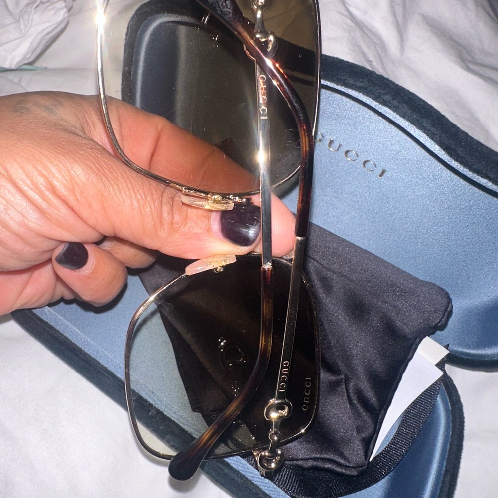 Gucci Gold-Tone Square Sunglasses - Picture 5 of 7